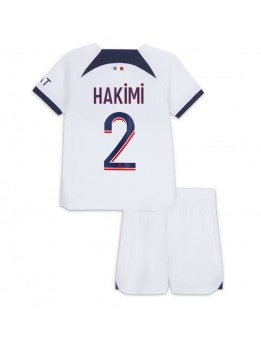 Otroški Nogometna dresi replika Paris Saint-Germain Achraf Hakimi #2 Gostujoči 2023-24 Kratek rokav (+ hlače)